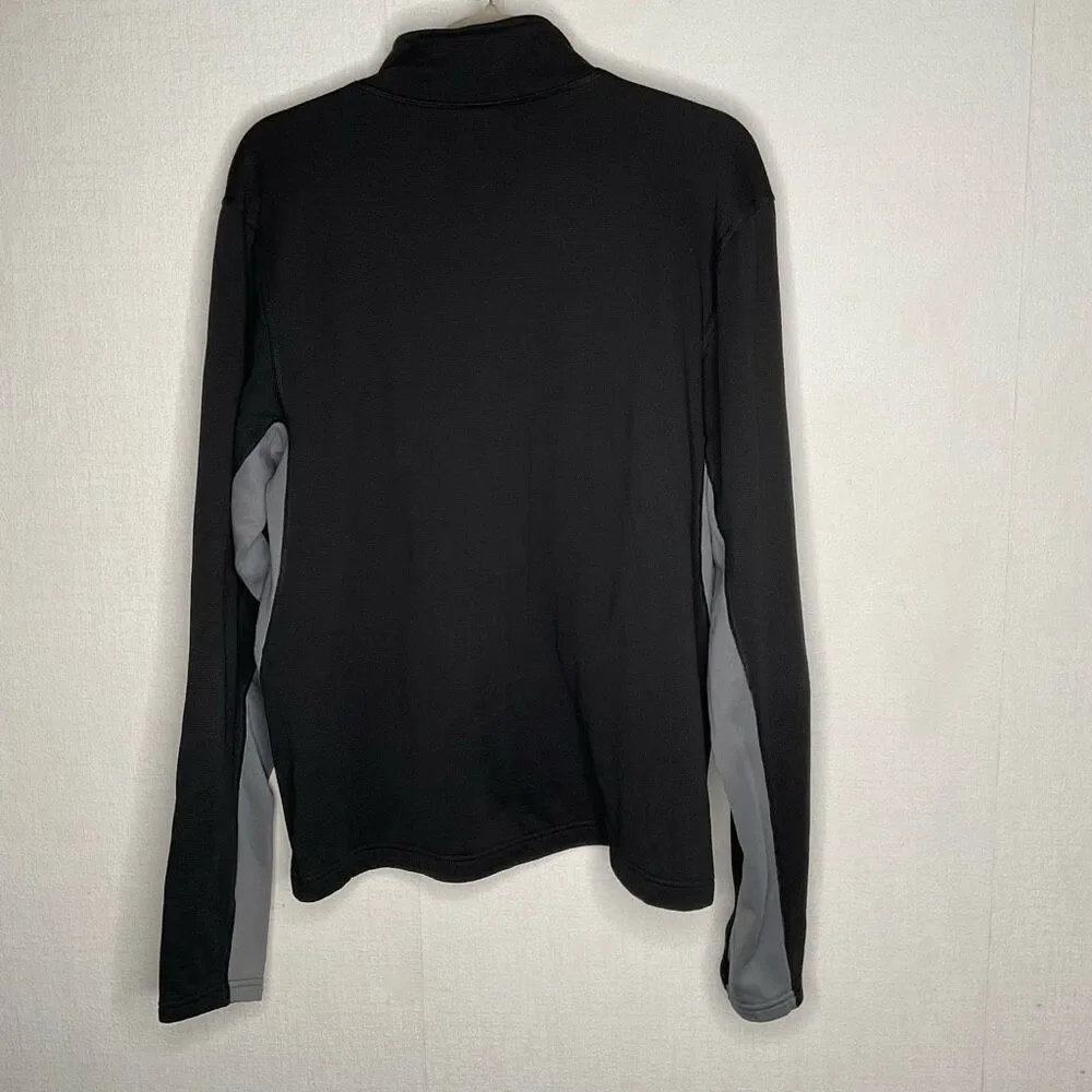 The North Face Base Layer Shirt 1/2‎ Zip Sweatshirt Black/Gray Thumb Holes Hike
